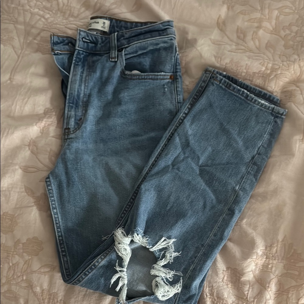 Distressed Blue Jeans